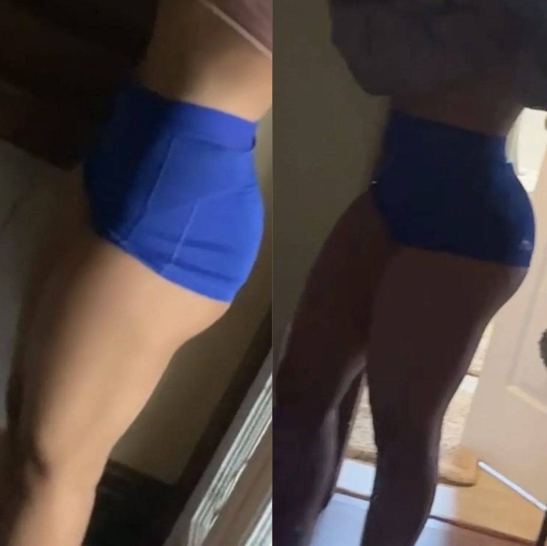 BuildHer Athletics client side-profile transformation comparison