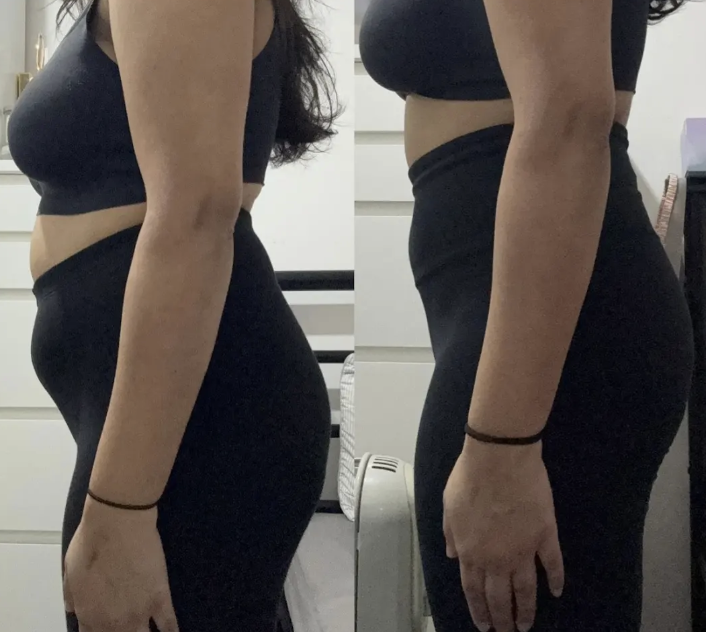 BuildHer Athletics client side-profile transformation comparison